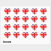 Union Jack Herz-Aufkleber (Blatt)