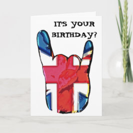 Union Jack Horns Pop Art Rock Geburtstagskarte Karte