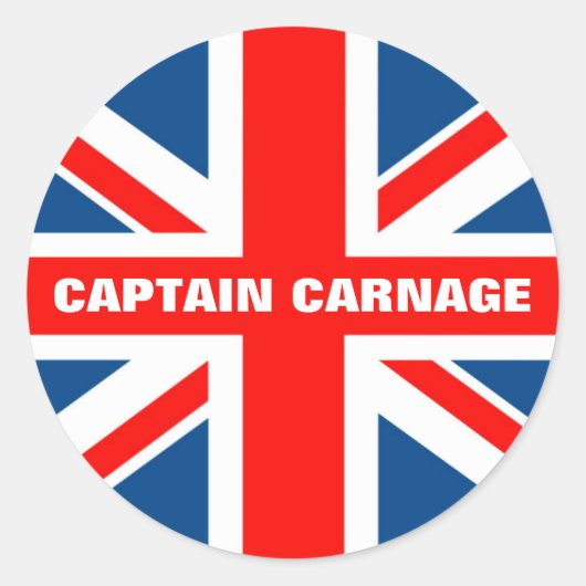 Union Jack humorvoll Runder Aufkleber (Vorderseite)