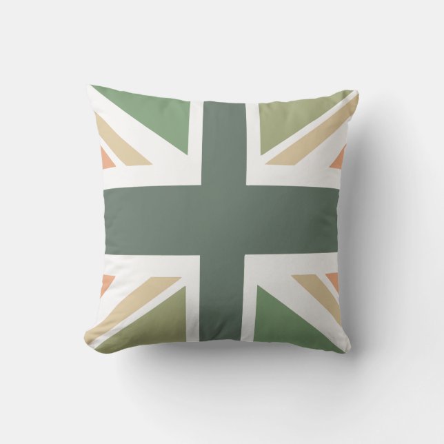 Union Jack - In Designer Pea Soup Kissen (Vorderseite)