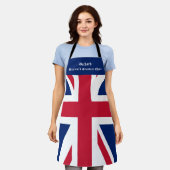 Union Jack Individuelle Name Schürze (Getragen)