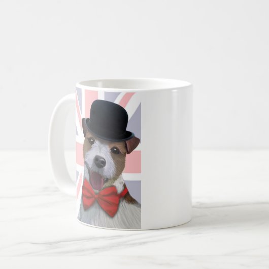 Union Jack Jack Russell Kaffeetasse (Vorderseite Links)