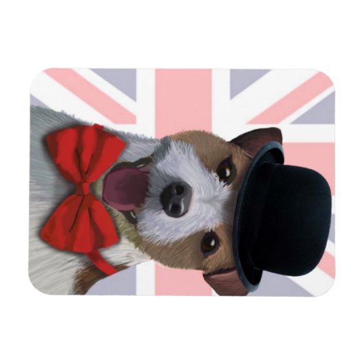 Union Jack Jack Russell Magnet (Horizontal)