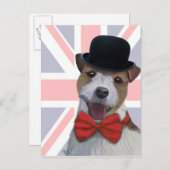Union Jack Jack Russell Postkarte (Vorne/Hinten)