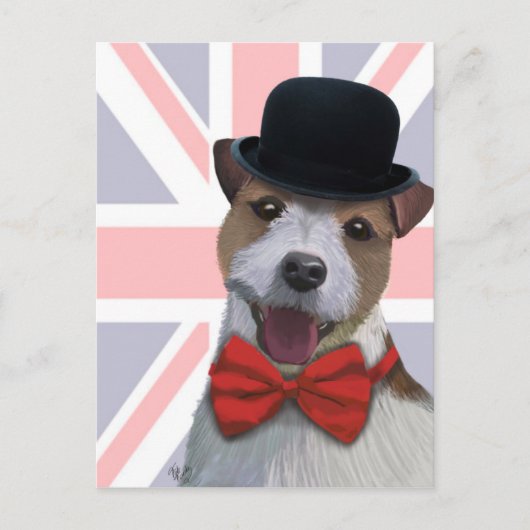 Union Jack Jack Russell Postkarte (Vorderseite)