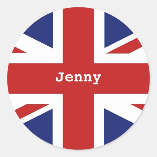 Union Jack, Jenny Runder Aufkleber (Vorderseite)