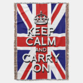 Union Jack Keep Calm und Mach weiter Decke (Vorderseite Vertikal)