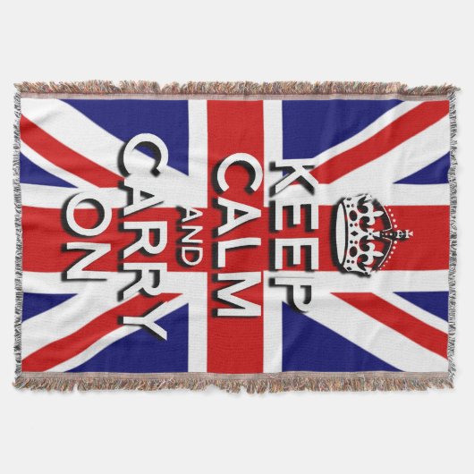 Union Jack Keep Calm und Mach weiter Decke (Vorderseite)
