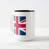 Union Jack Large Two Tone 15 Oz Mug Zweifarbige Tasse (Vorderseite Links)