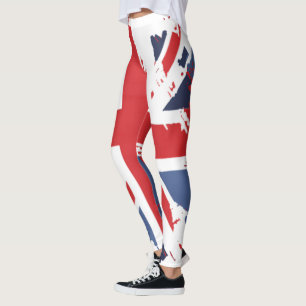 Union Jack Leggings mit Distressed-Look - UK Flagg