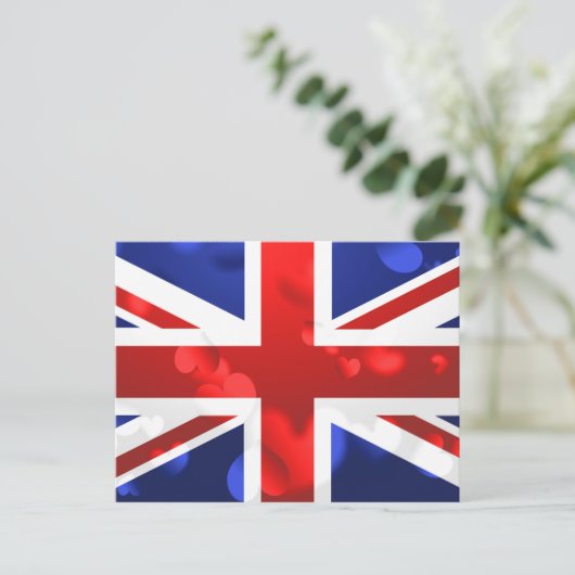 Union Jack Liebe Postkarte (Stehend Vorderseite)