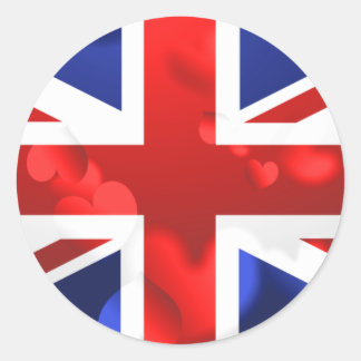 Union Jack Liebe Runder Aufkleber