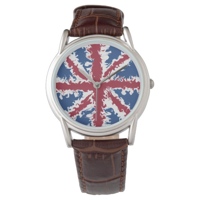 Union Jack Liquid Art Armbanduhr (Vorderseite)