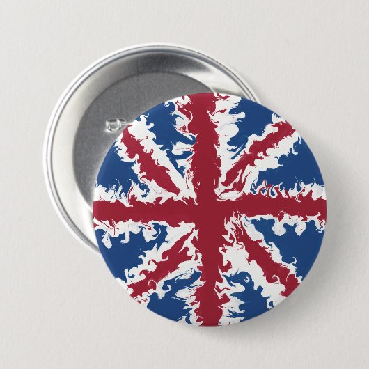 Union Jack Liquid Art Button (Vorne & Hinten)