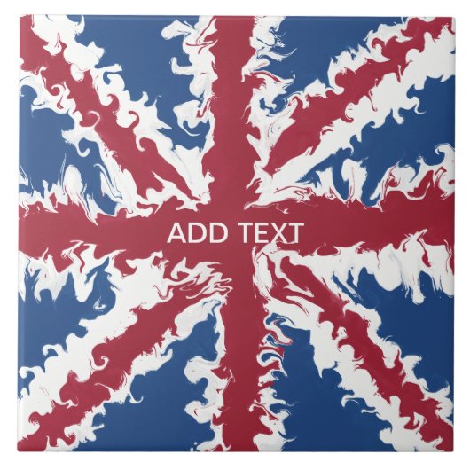 Union Jack Liquid Art Craft DIY Fliese (Vorderseite)