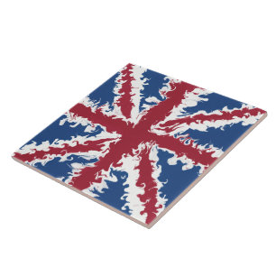 Union Jack Liquid Art Craft DIY Fliese