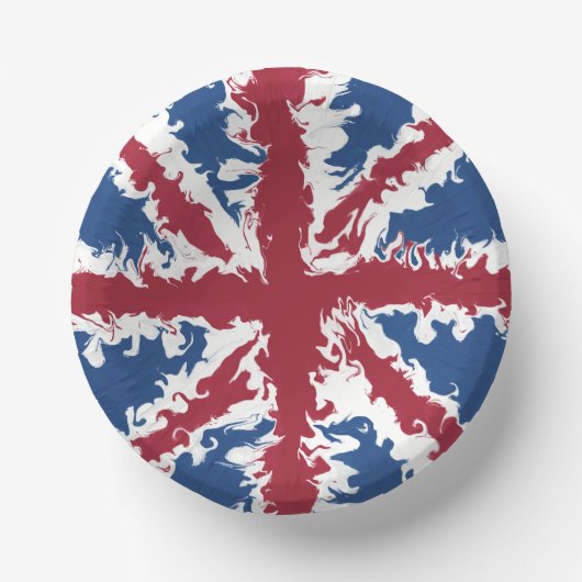 Union Jack Liquid Art Pappteller (Vorderseite)
