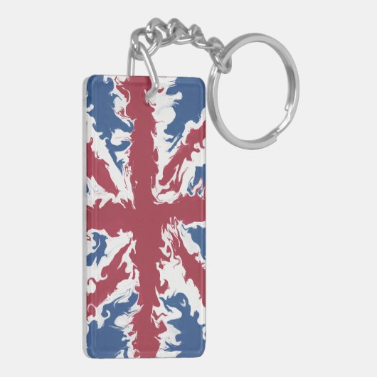 Union Jack Liquid Art Schlüsselanhänger (Rückseite links)