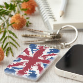 Union Jack Liquid Art Schlüsselanhänger (Vorderseite rechts)
