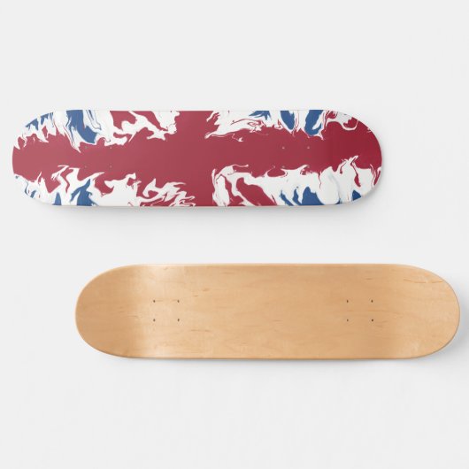 Union Jack Liquid Art Skateboard (Horizontal)