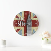 Union Jack London Big Ben Große Wanduhr (Zuhause)