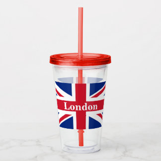 Union Jack London ~ Britische Flagge Acryltrinkbecher