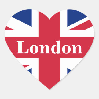 Union Jack London ~ Britische Flagge Herz-Aufkleber