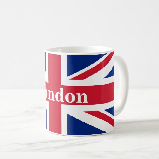 Union Jack London ~ Britische Flagge  Kaffeetasse (VorderseiteRechts)