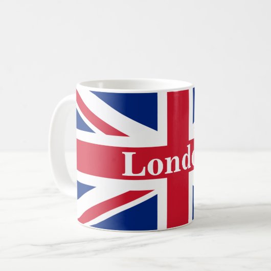 Union Jack London ~ Britische Flagge  Kaffeetasse (Vorderseite Links)