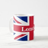 Union Jack London ~ Britische Flagge Kaffeetasse (Vorderseite Links)