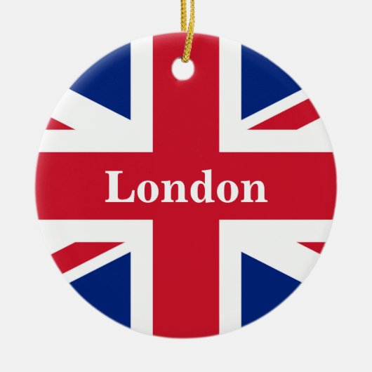 Union Jack London ~ Britische Flagge Keramik Ornament (Vorne)