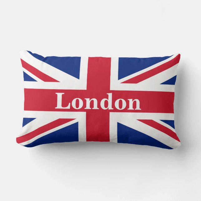 Union Jack London ~ Britische Flagge Lendenkissen (Vorderseite)