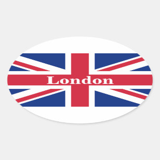 Union Jack London ~ Britische Flagge Ovaler Aufkleber