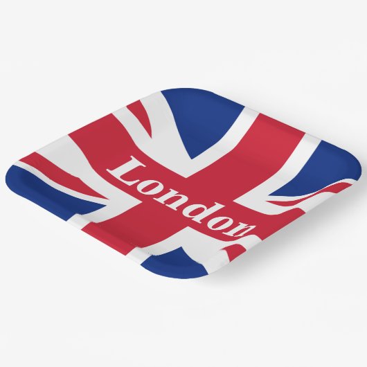 Union Jack London ~ Britische Flagge Pappteller (Gewinkelt)