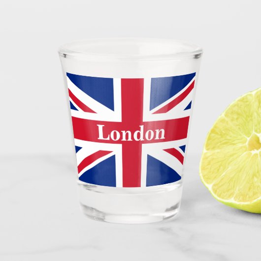 Union Jack London ~ Britische Flagge Schnapsglas (Vorderseite)