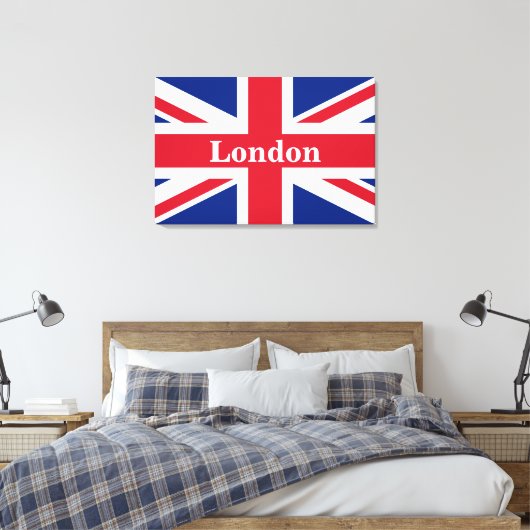 Union Jack London ~ British Flag Canvas Print Leinwanddruck (Insitu (Schlafzimmer))