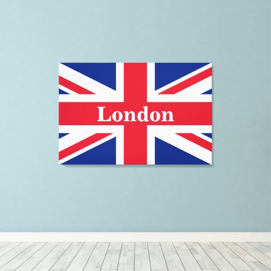Union Jack London ~ British Flag Canvas Print Leinwanddruck (Insitu (Holzboden))