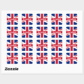 Union Jack London ~ British Flag Classic Round Sti Quadratischer Aufkleber (Blatt)