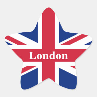 Union Jack London ~ British Flag Classic Round Sti Stern-Aufkleber