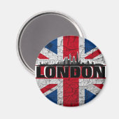 Union Jack & London Skyline Kühlschrankmagnet (Vorderseite/Rückseite)