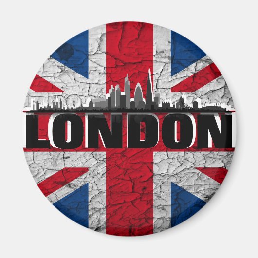 Union Jack & London Skyline Kühlschrankmagnet (Vorne)