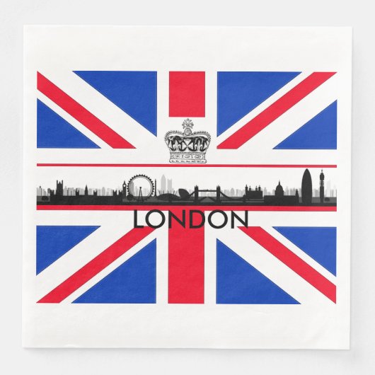 Union Jack London Skyline Themenpapier Napkins Serviette (Vorderseite)