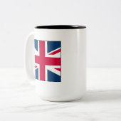 Union Jack Medium Sized Two Tone 15 oz. Mug Zweifarbige Tasse (Vorderseite Links)