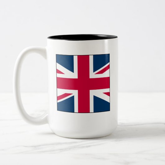 Union Jack Medium Sized Two Tone 15 oz. Mug Zweifarbige Tasse (Links)