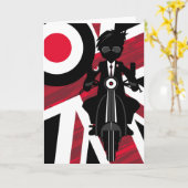 Union Jack Mod auf Retro Scooter Karte (Gelbe Blume)