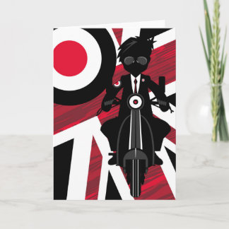 Union Jack Mod auf Retro Scooter Karte