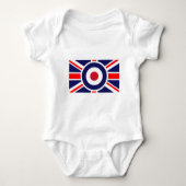 Union Jack Mod England Ziel Baby Strampler (Vorderseite)