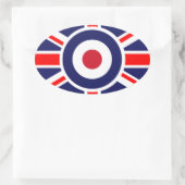 Union Jack Mod England Ziel Ovaler Aufkleber (Tasche)