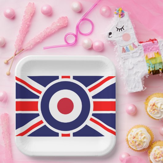 Union Jack Mod England Ziel Pappteller (Party)
