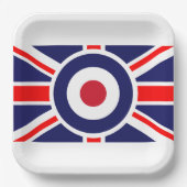Union Jack Mod England Ziel Pappteller (Vorderseite)